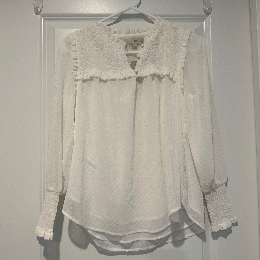 Loft Swiss dot blouse